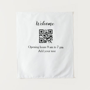 Simple welcome opening welcome barcode QR add name Tapestry