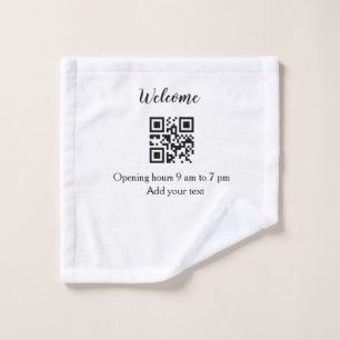 Simple welcome opening welcome barcode QR add name Wash Cloth
