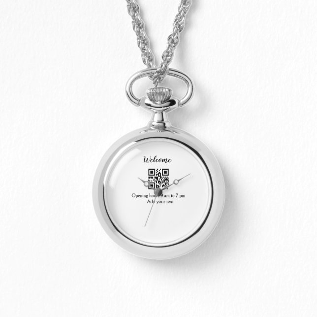 Simple welcome opening welcome barcode QR add name Watch (Front)