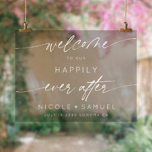 Simple Welcome To Our Happily Ever After  Acrylic Sign