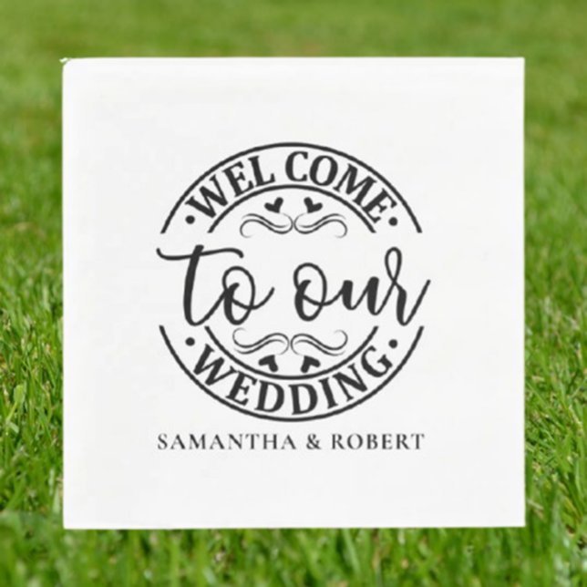 SIMPLE WELCOME WEDDING  NAPKIN (Personalize  napkins effortlessly—add a heartfelt touch today!)