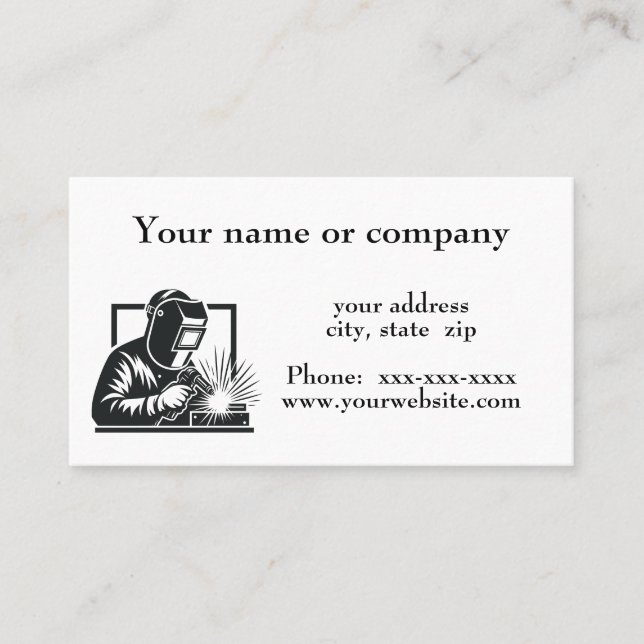 Simple welder graphic business card (Front)