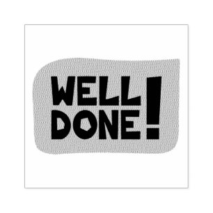 Simple Well Done Script  Wood Art Stamp
