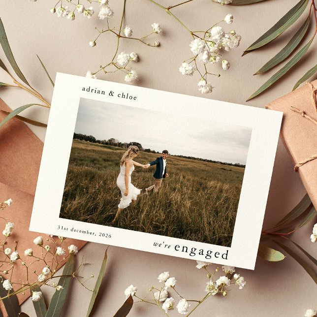 Simple We're Engaged Photo Engagement Party Announcement (Creator Uploaded)