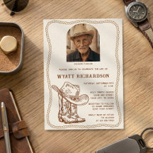 Simple Western Cowboy Celebration of Life Funeral