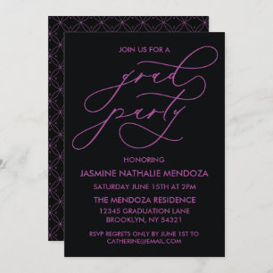 SIMPLE WHIMSICAL CALLIGRAPHY GRADUATION INVITATION