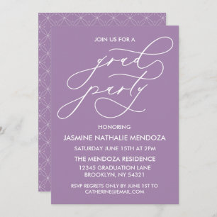 SIMPLE WHIMSICAL CALLIGRAPHY GRADUATION INVITATION