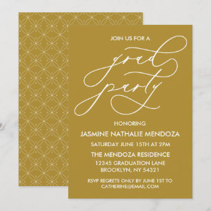 SIMPLE WHIMSICAL CALLIGRAPHY GRADUATION INVITATION
