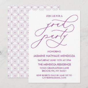 SIMPLE WHIMSICAL CALLIGRAPHY GRADUATION INVITATION