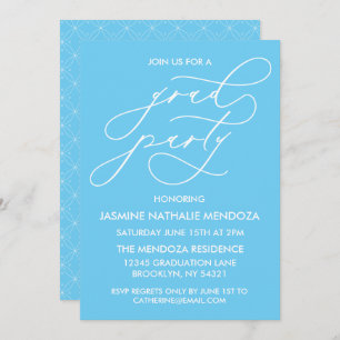 SIMPLE WHIMSICAL CALLIGRAPHY GRADUATION INVITATION