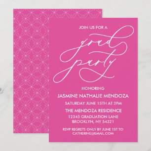 SIMPLE WHIMSICAL CALLIGRAPHY GRADUATION INVITATION