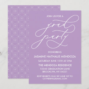 SIMPLE WHIMSICAL CALLIGRAPHY GRADUATION INVITATION