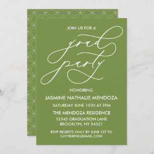 SIMPLE WHIMSICAL CALLIGRAPHY GRADUATION INVITATION