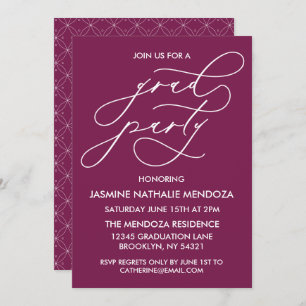 SIMPLE WHIMSICAL CALLIGRAPHY GRADUATION INVITATION