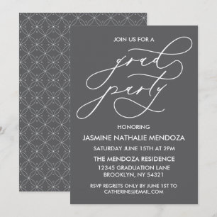 SIMPLE WHIMSICAL CALLIGRAPHY GRADUATION INVITATION