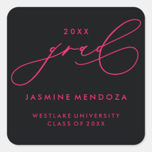 SIMPLE WHIMSICAL CALLIGRAPHY GRADUATION STICKER