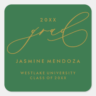 SIMPLE WHIMSICAL CALLIGRAPHY GRADUATION STICKER