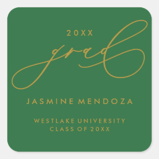 SIMPLE WHIMSICAL CALLIGRAPHY GRADUATION STICKER