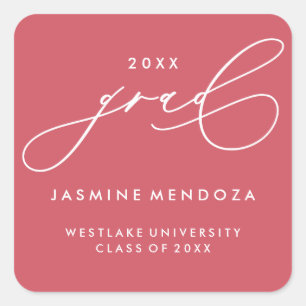 SIMPLE WHIMSICAL CALLIGRAPHY GRADUATION STICKER