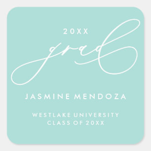 SIMPLE WHIMSICAL CALLIGRAPHY GRADUATION STICKER