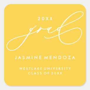 SIMPLE WHIMSICAL CALLIGRAPHY GRADUATION STICKER