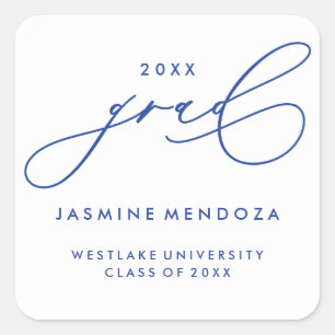 SIMPLE WHIMSICAL CALLIGRAPHY GRADUATION STICKER