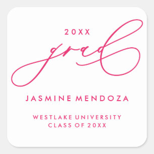 SIMPLE WHIMSICAL CALLIGRAPHY GRADUATION STICKER