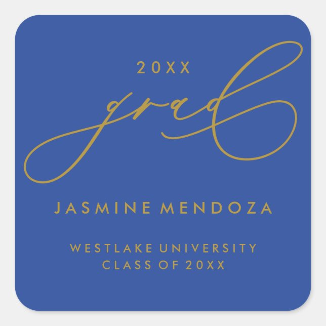 SIMPLE WHIMSICAL CALLIGRAPHY GRADUATION STICKER (Front)