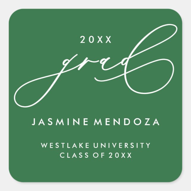 SIMPLE WHIMSICAL CALLIGRAPHY GRADUATION STICKER (Front)