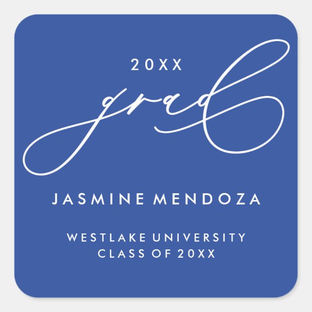 SIMPLE WHIMSICAL CALLIGRAPHY GRADUATION STICKER (Front)