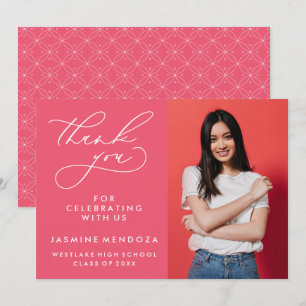 SIMPLE WHIMSICAL CALLIGRAPHY GRADUATION THANK YOU CARD
