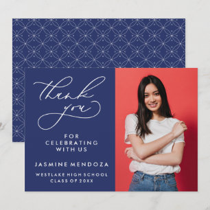 SIMPLE WHIMSICAL CALLIGRAPHY GRADUATION THANK YOU CARD