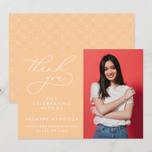 SIMPLE WHIMSICAL CALLIGRAPHY GRADUATION THANK YOU CARD