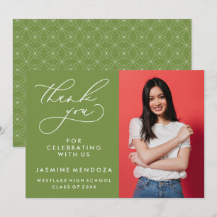 SIMPLE WHIMSICAL CALLIGRAPHY GRADUATION THANK YOU CARD