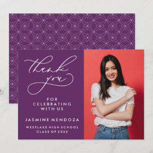 SIMPLE WHIMSICAL CALLIGRAPHY GRADUATION THANK YOU CARD