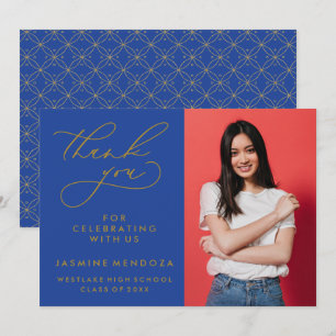 SIMPLE WHIMSICAL CALLIGRAPHY GRADUATION THANK YOU CARD