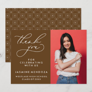 SIMPLE WHIMSICAL CALLIGRAPHY GRADUATION THANK YOU CARD