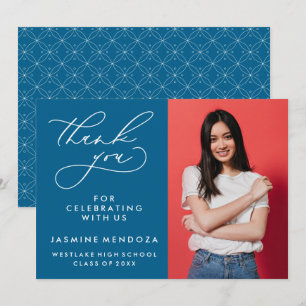 SIMPLE WHIMSICAL CALLIGRAPHY GRADUATION THANK YOU CARD