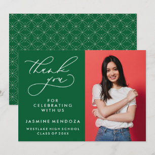 SIMPLE WHIMSICAL CALLIGRAPHY GRADUATION THANK YOU CARD