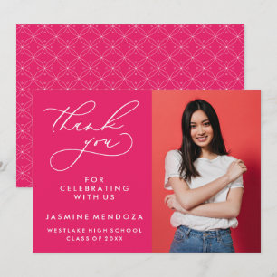 SIMPLE WHIMSICAL CALLIGRAPHY GRADUATION THANK YOU CARD