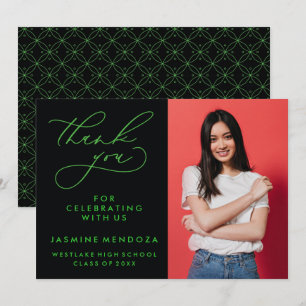 SIMPLE WHIMSICAL CALLIGRAPHY GRADUATION THANK YOU CARD