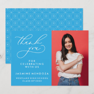 SIMPLE WHIMSICAL CALLIGRAPHY GRADUATION THANK YOU CARD