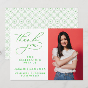 SIMPLE WHIMSICAL CALLIGRAPHY GRADUATION THANK YOU CARD