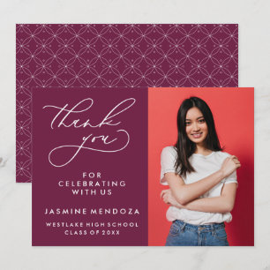 SIMPLE WHIMSICAL CALLIGRAPHY GRADUATION THANK YOU CARD