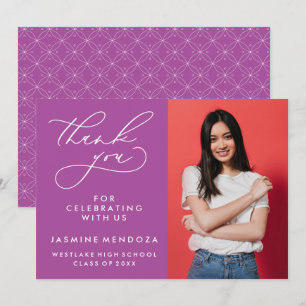 SIMPLE WHIMSICAL CALLIGRAPHY GRADUATION THANK YOU CARD