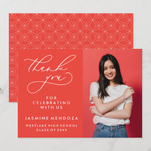 SIMPLE WHIMSICAL CALLIGRAPHY GRADUATION THANK YOU CARD