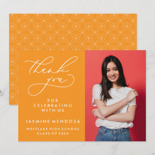 SIMPLE WHIMSICAL CALLIGRAPHY GRADUATION THANK YOU CARD