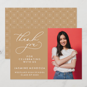 SIMPLE WHIMSICAL CALLIGRAPHY GRADUATION THANK YOU CARD