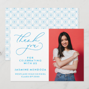 SIMPLE WHIMSICAL CALLIGRAPHY GRADUATION THANK YOU CARD