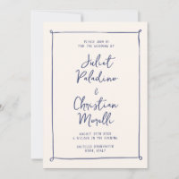 Simple Whimsical Doodle Frame Handwritten Wedding
